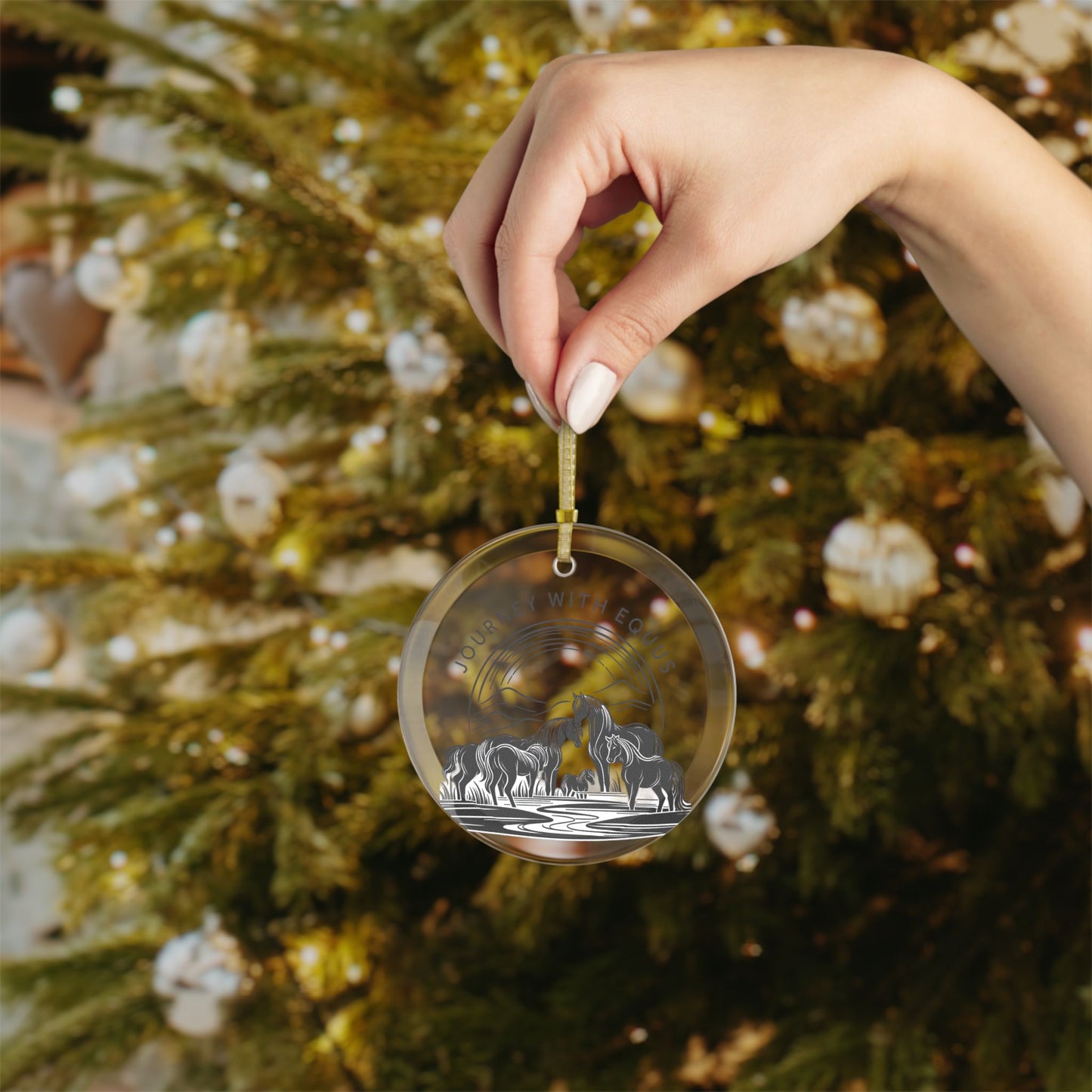 JWE Landscape Logo Glass Ornaments