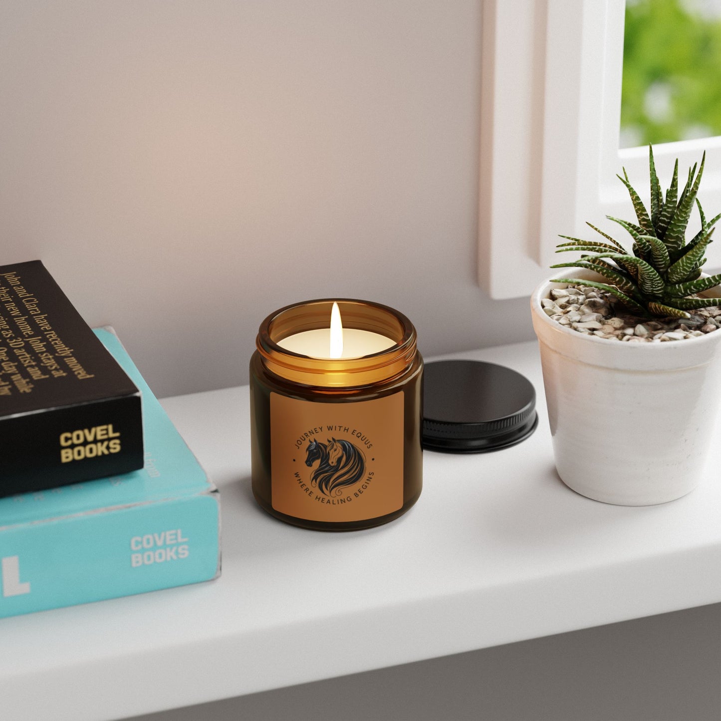 JWE Horse Scented Soy Candle - Amber Jar