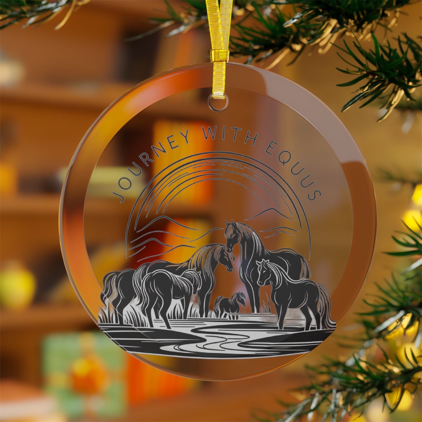 JWE Landscape Logo Glass Ornaments